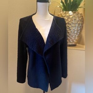 Loveappella Black Textured Cardigan/jacket